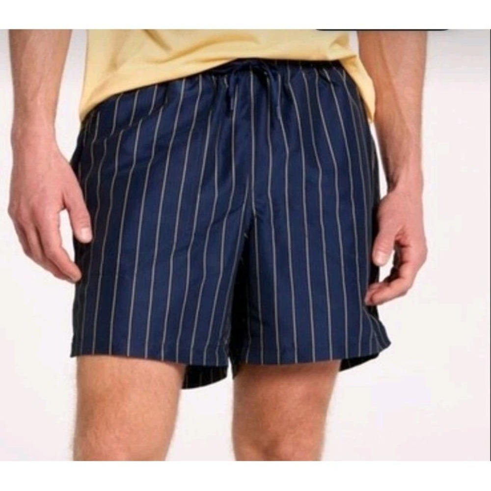 NWT DSG Mens XXL Rec Short Pinstripe University Navy Relaxed Fit Mesh Lined